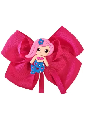 Cute Hot Pink Mermaid Hair Bow Costume Accessory