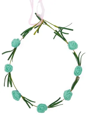 Cute Mint Green Flowers and Leaves Headpiece Costume Accessory