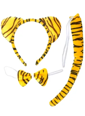Cute Orange and Black Striped Kids Tiger Costume Set