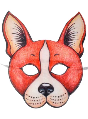 Cute Orange Dog Kids Fabric Costume Mask