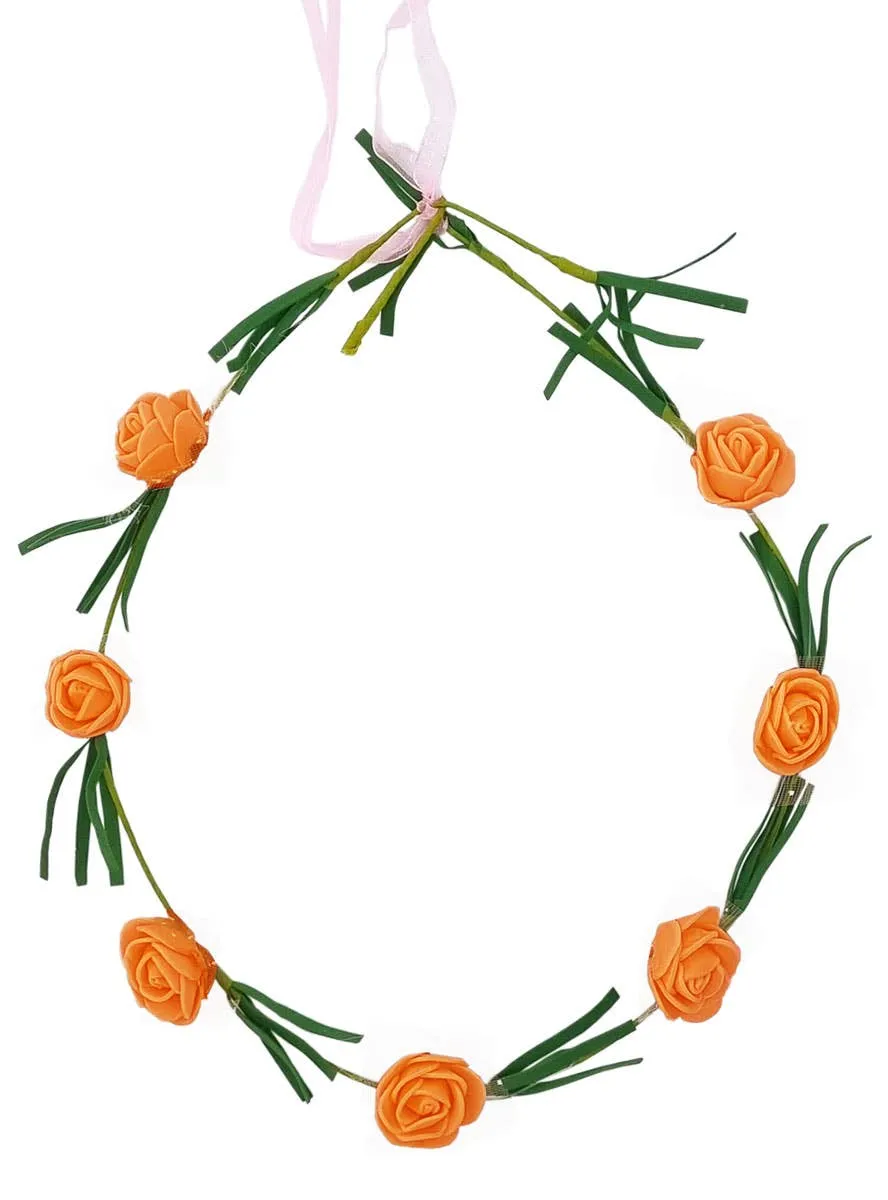 Cute Orange Flowers and Leaves Headpiece Costume Accessory