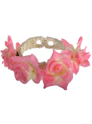 Cute Pink and Cream Floral Hippie Costume Bracelet