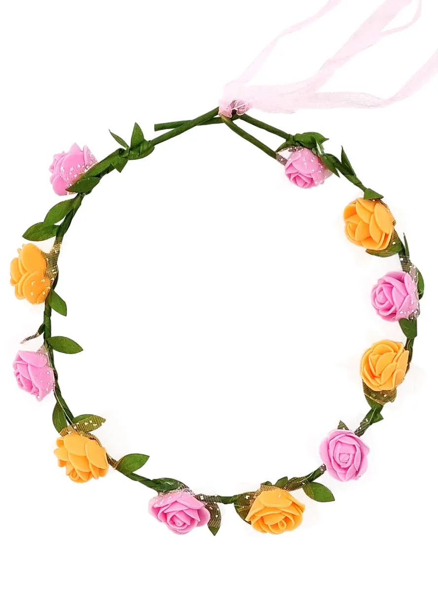 Cute Pink and Orange Flower Headpiece Costume Accessory