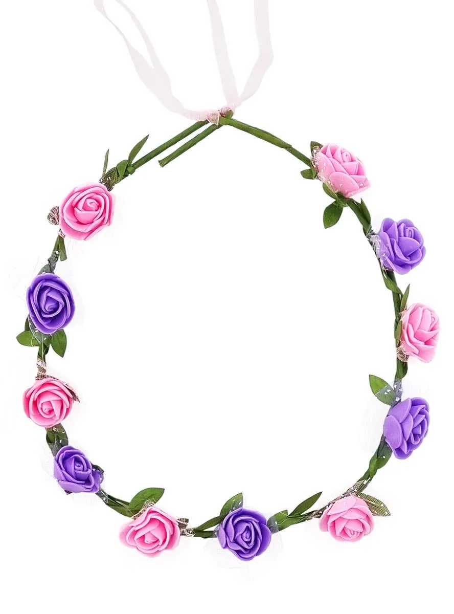 Cute Pink and Purple Flower Headpiece Costume Accessory