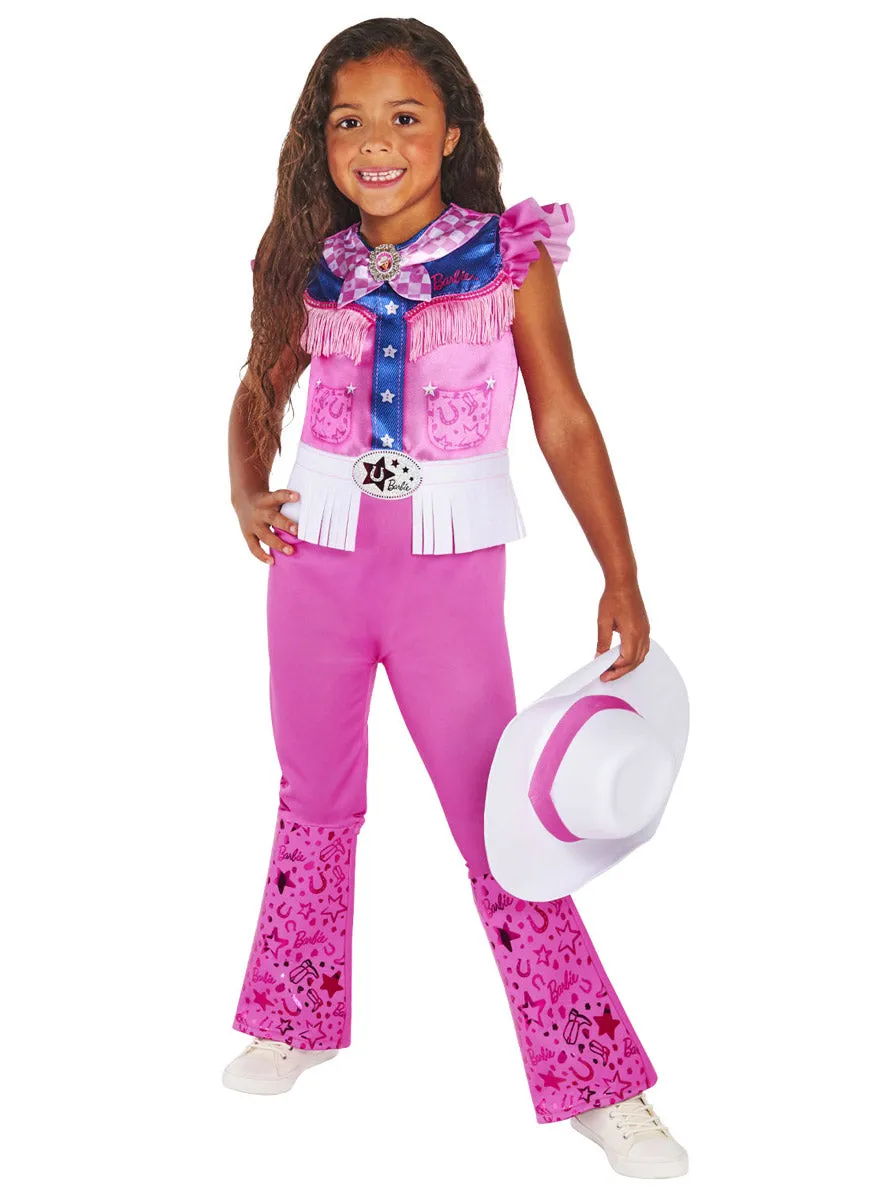 Cute Pink Cowgirl Barbie Girls Dress Up Costume
