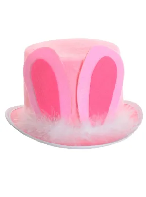 Cute Pink Easter Bunny Ears Top Hat