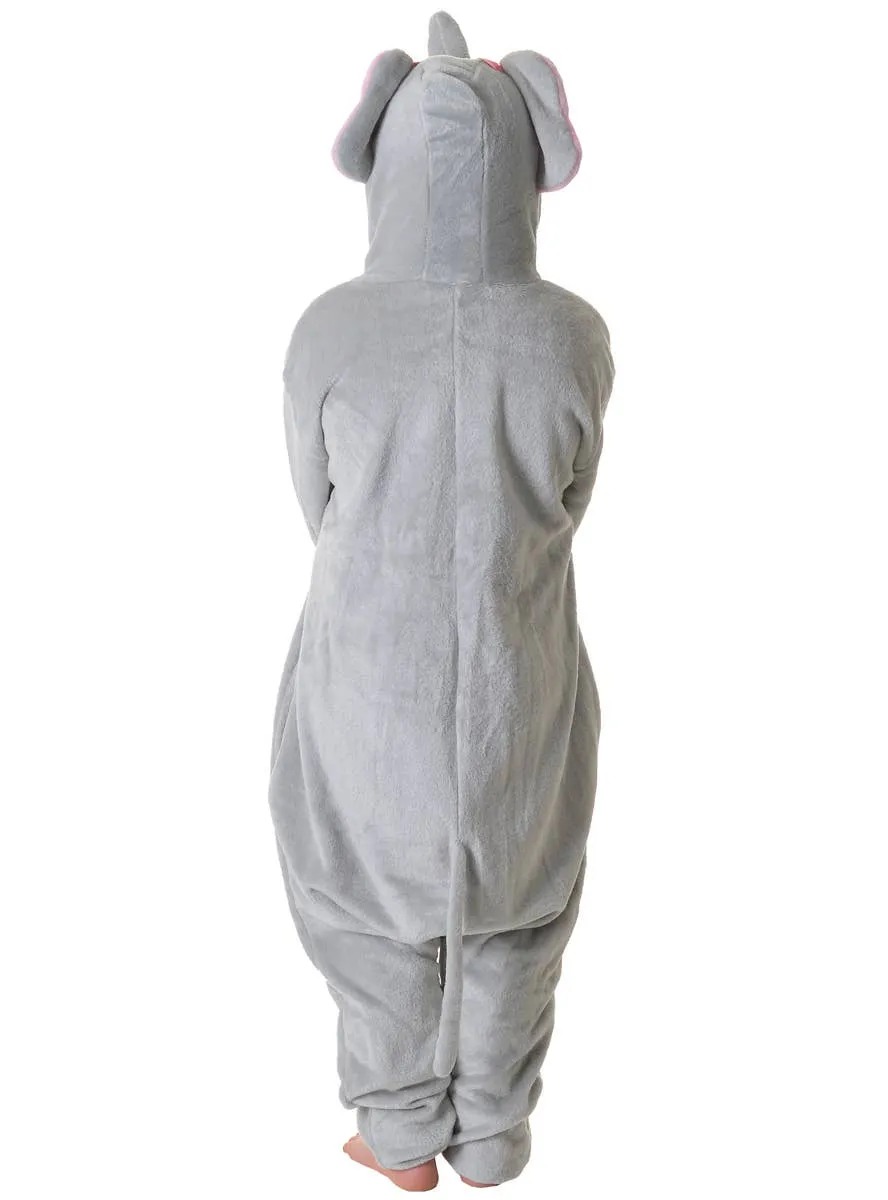 Cute Plush Grey Elephant Childrens Onesie Dress Up Costume