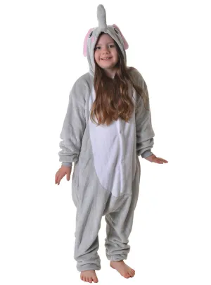 Cute Plush Grey Elephant Childrens Onesie Dress Up Costume