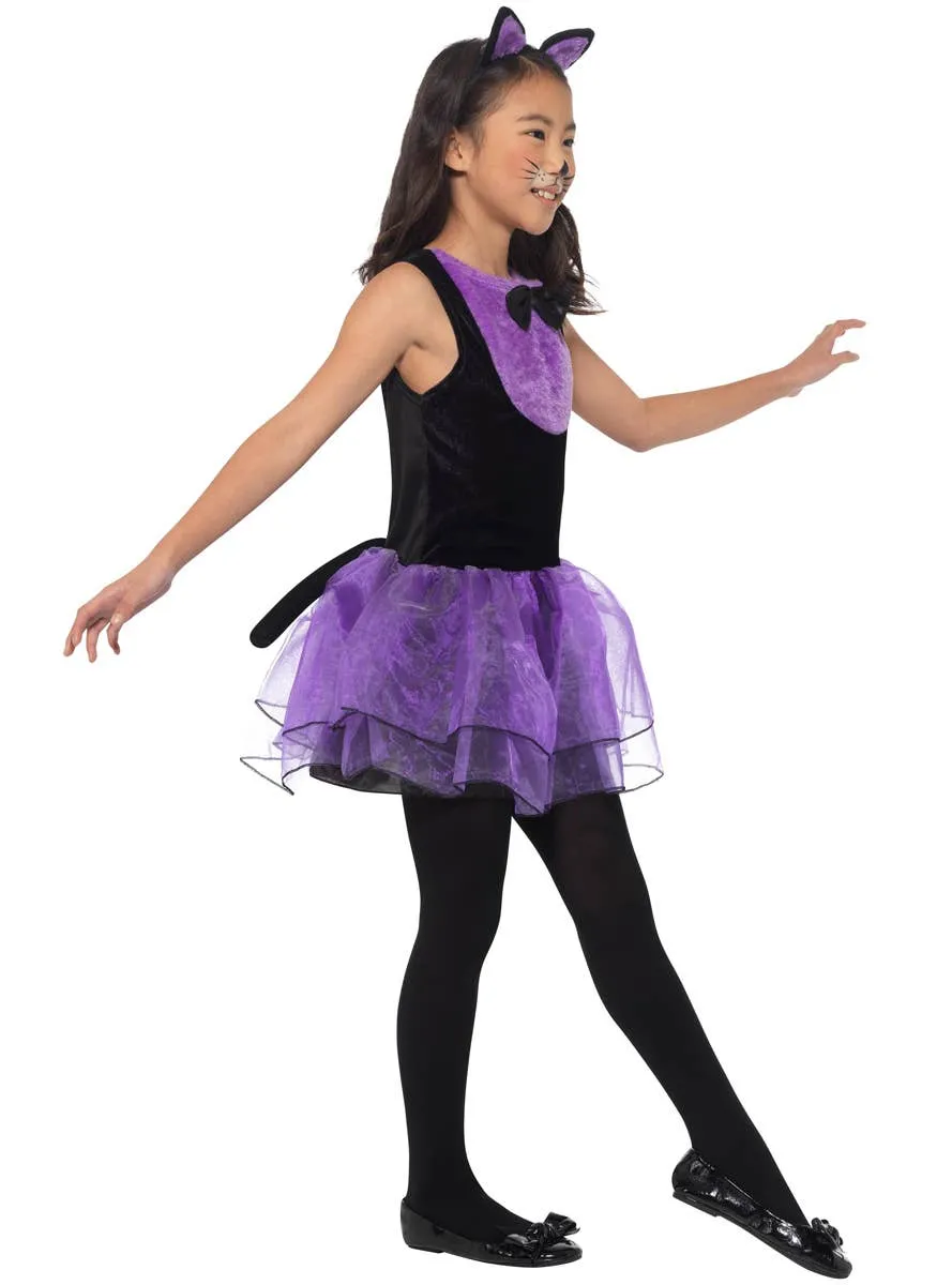 Cute Purple Cat Girls Halloween Costume