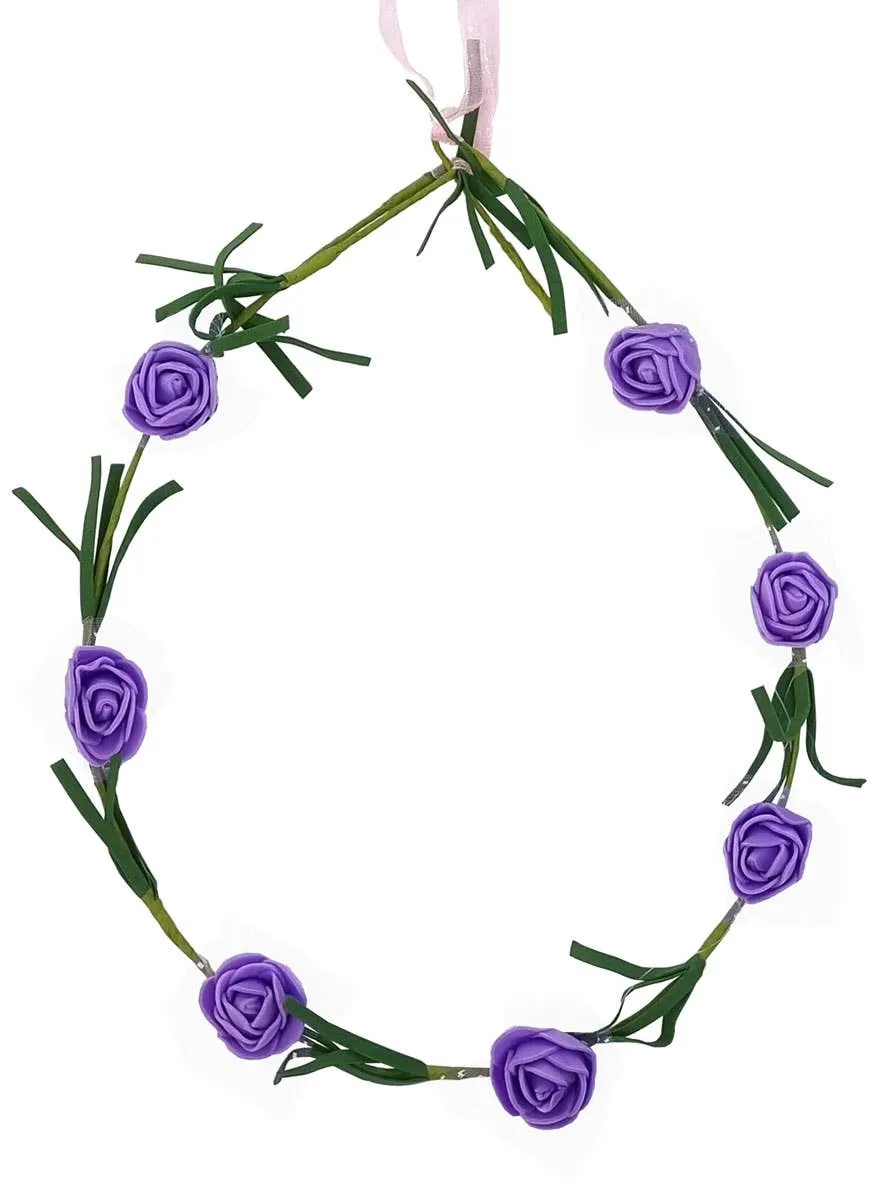 Cute Purple Flowers and Leaves Headpiece Costume Accessory