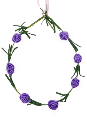 Cute Purple Flowers and Leaves Headpiece Costume Accessory