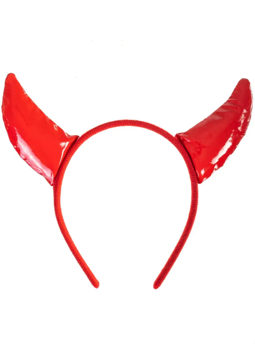 Cute Red Vinyl Devil Horns Costume Headband