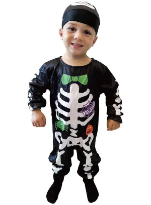 Cute Toddlers Skeleton Suit Halloween Costume