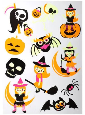 Cute UV and Glow Child Friendly Halloween Stickers Set