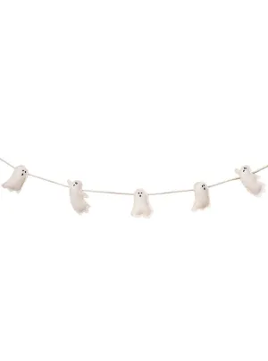 Cute White Felt Ghost Bunting Halloween Decoration