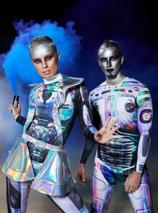 Cyber Space Alien Mens Fancy Dress Costume