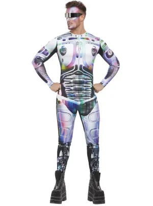 Cyber Space Alien Mens Fancy Dress Costume