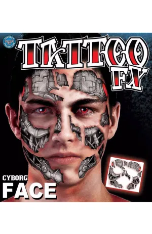 Cyborg Halloween Temporary Tattoo Makeup