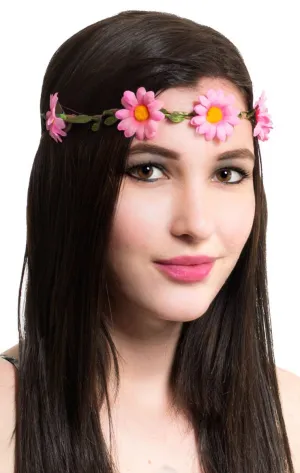 Daisy Chain 60s Pink Hippy Flower Crown