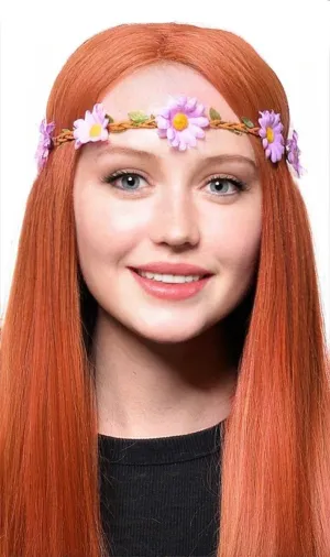Daisy Chain Purple Flower Crown Hippie Costume Accessory
