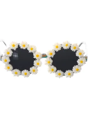 Daisy Rimmed Novelty 70s Hippie Costume Glasses