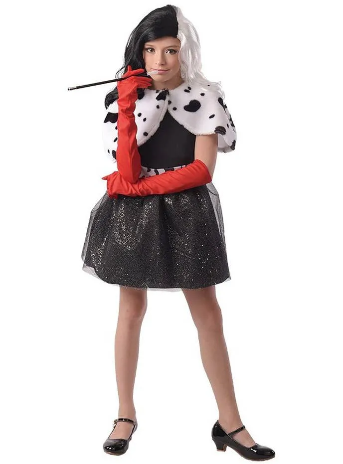Dalmatian Girls Cruella De Vil Inspired Girls Costume