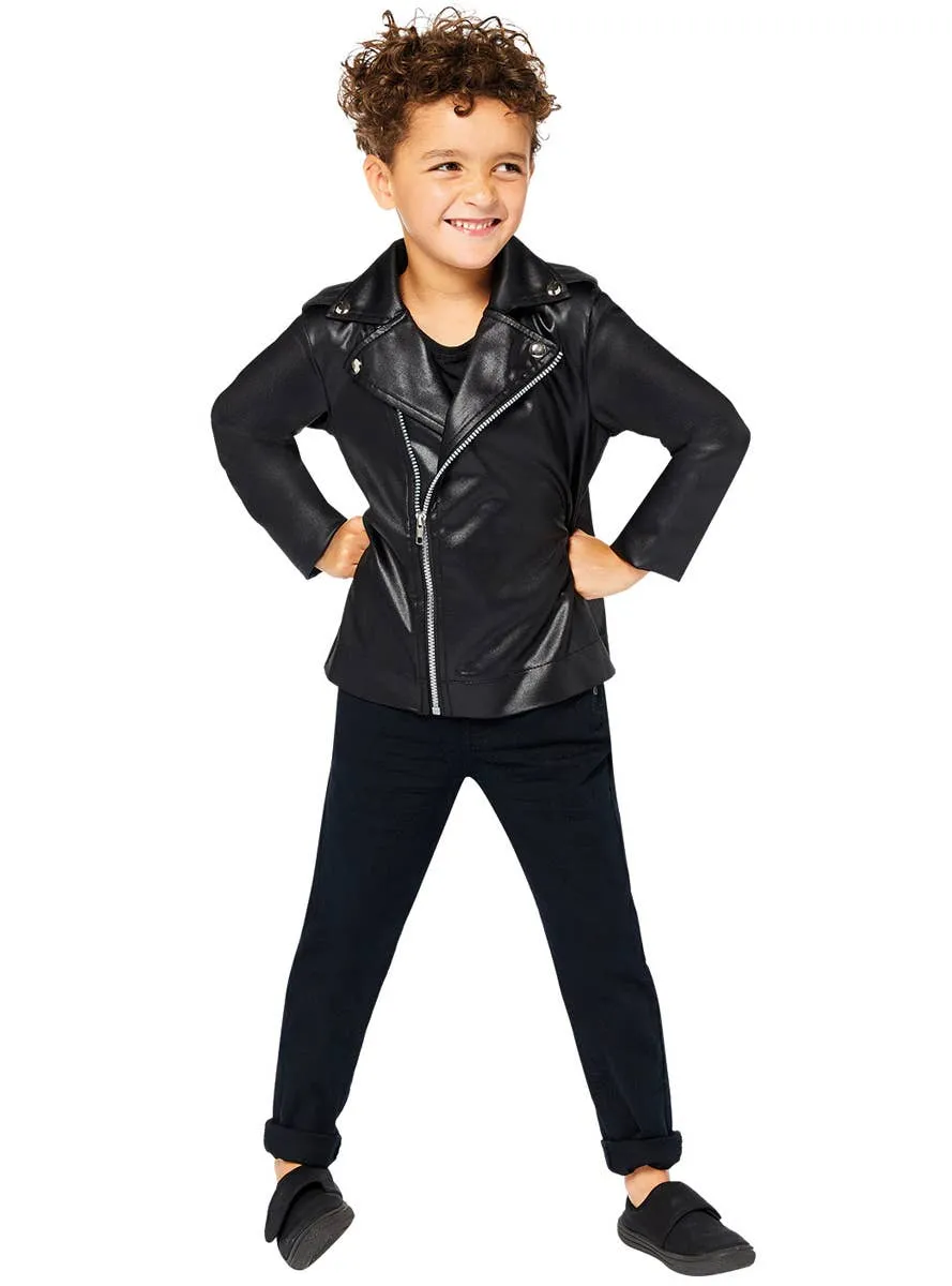 Danny Zuko Boys Black Grease T-Birds Costume Jacket