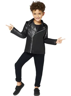 Danny Zuko Boys Black Grease T-Birds Costume Jacket
