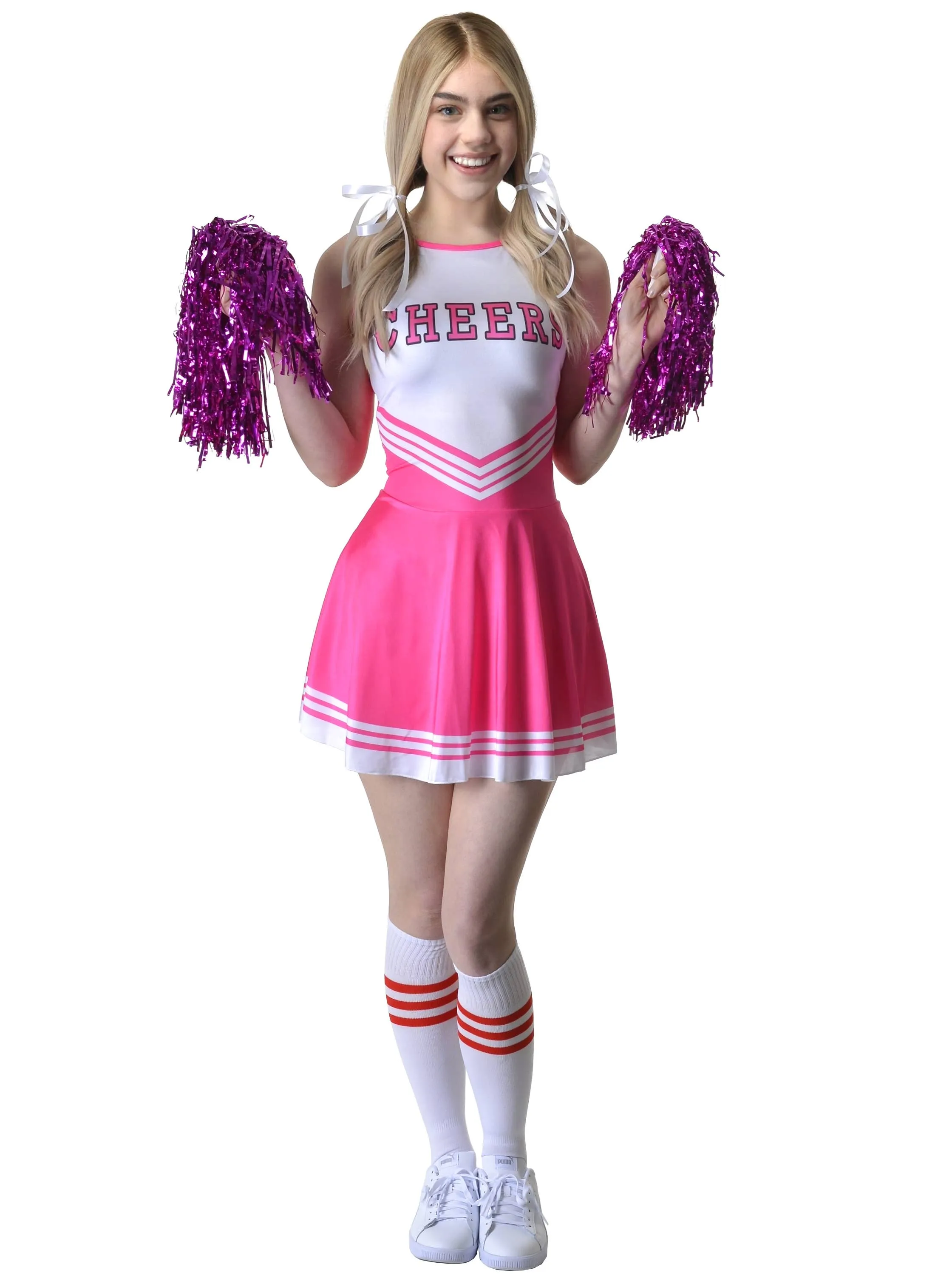 Daring Pink Teen Girls Cheerleader Costume