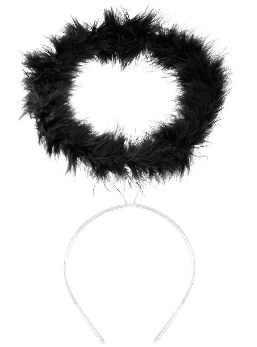 Dark Angel Black Feather Halo Costume Headband