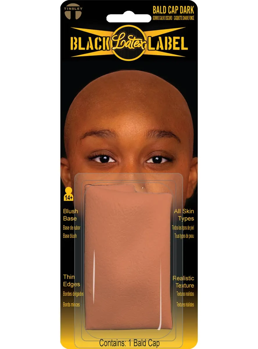 Dark Brown Latex Bald Cap SFX Costume Prosthetic