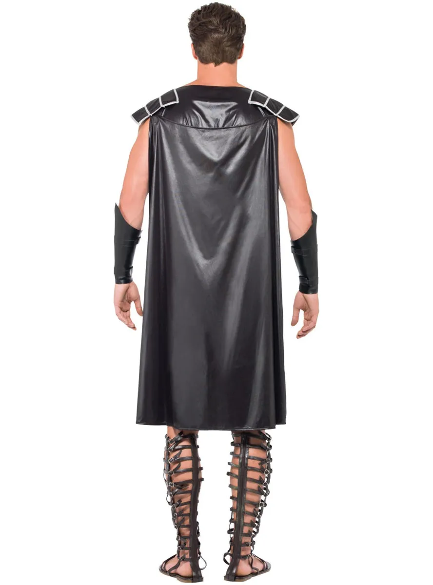 Dark Gladiator Mens Black Ancient Roman Costume