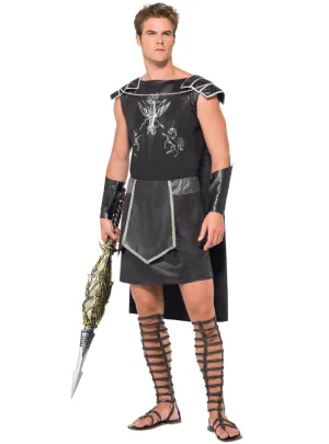 Dark Gladiator Mens Black Ancient Roman Costume