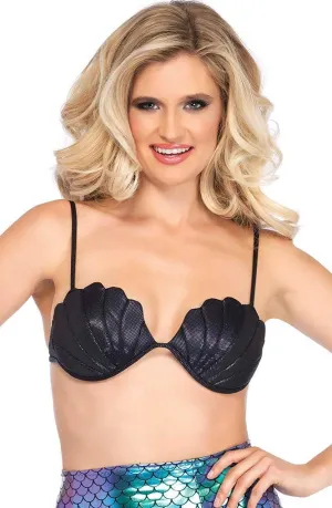 Dark Mermaid Black Shell Bra Costume Top
