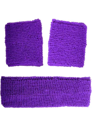 Dark Purple Wrist and Head Sweatbands Set