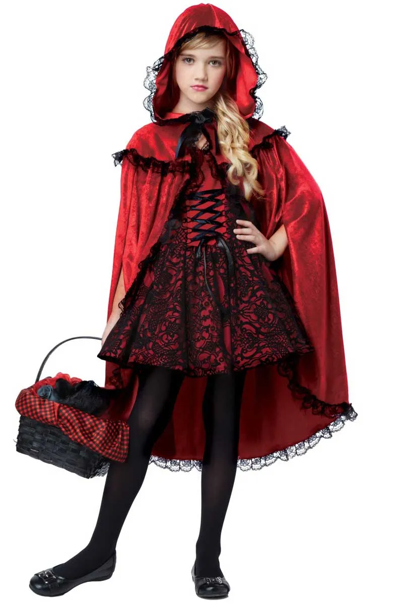 Dark Red Riding Hood Deluxe Girls Book Week Costume