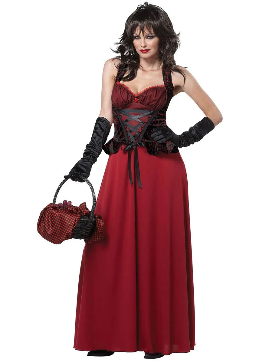 Dark Red Riding Hood Womens Halloween Costume
