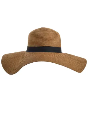 Dark Tan Wide Brimmed Floppy 1970s Costume Hat