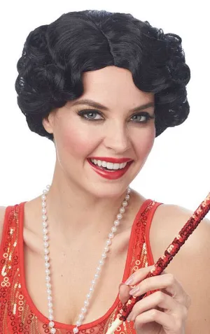 Darling Daisy Womens Short Curly Black Gatsby Costume Wig