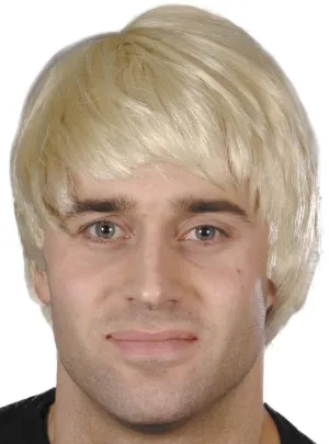 Dashing Short Blonde Mens Costume Wig