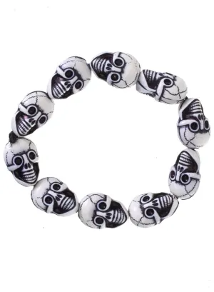 Day of the Dead Black and White Skulls Costume Bracelet