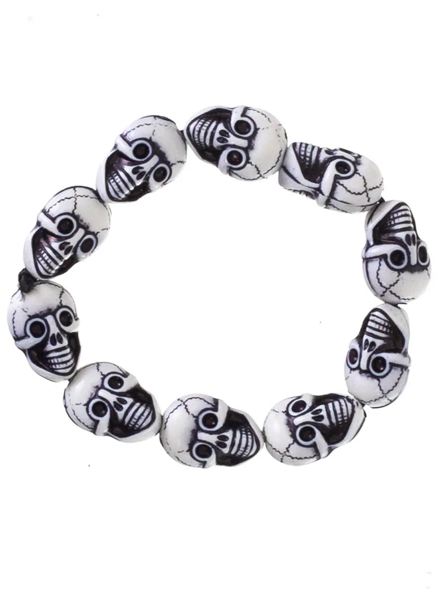 Day of the Dead Black and White Skulls Costume Bracelet