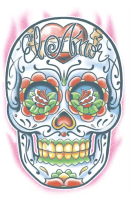 Day Of The Dead El Amor Temporary Tattoo