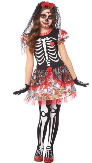 Day of the Dead Girls Halloween Dress Up Costume