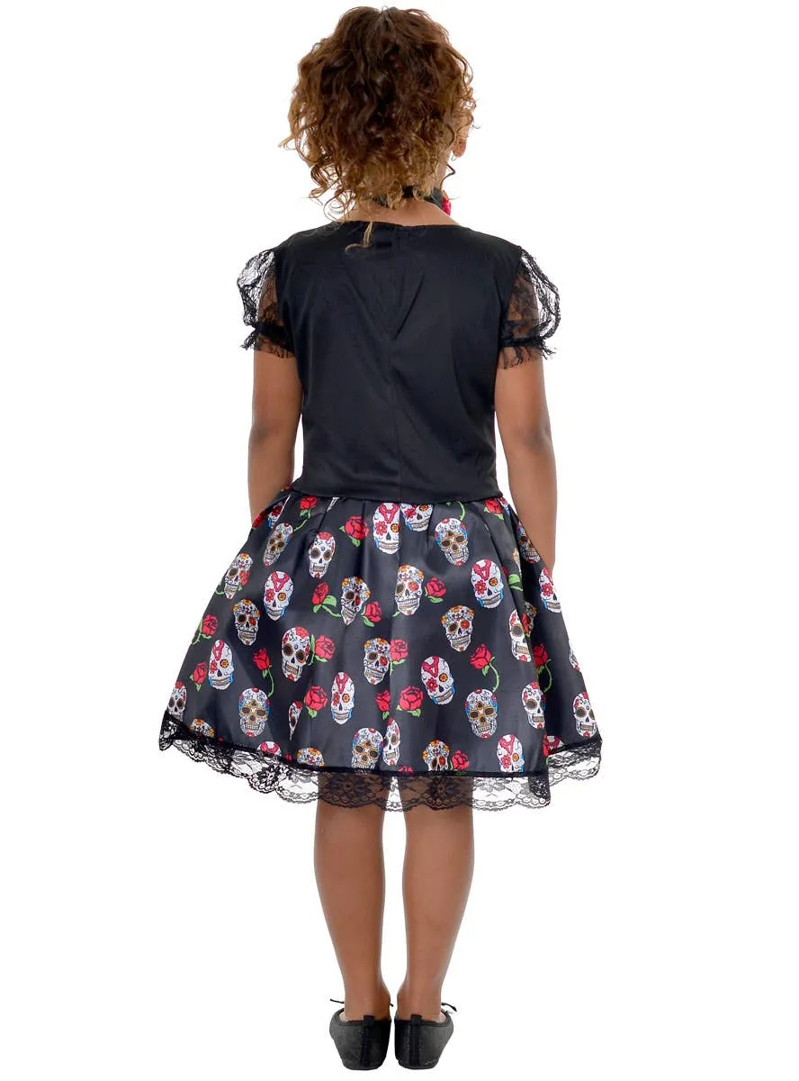 Day of the Dead Girls Pink Sugar Skull Halloween Costume