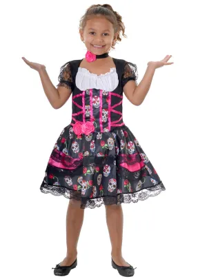 Day of the Dead Girls Pink Sugar Skull Halloween Costume