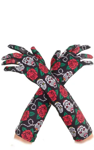 Day of the Dead Halloween Long Gloves
