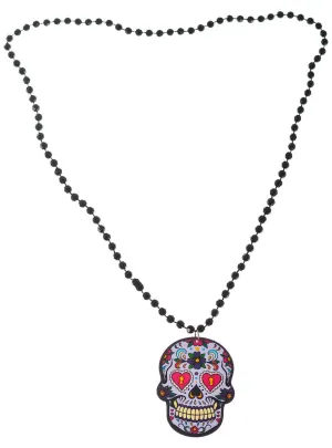 Day of the Dead Lavender Sugar Skull Necklace Costume Jewellery