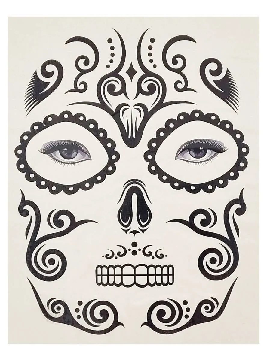 Day of the Dead Male Temporary Face Tattoo