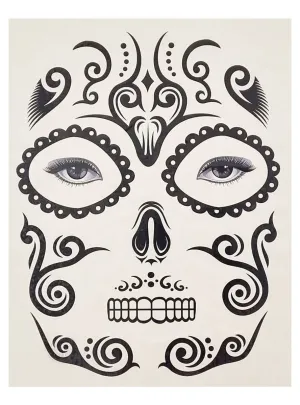 Day of the Dead Male Temporary Face Tattoo